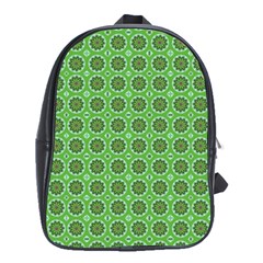 Floral Circles Green School Bag (xl) by BrightVibesDesign