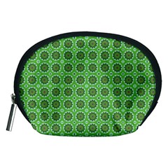 Floral Circles Green Accessory Pouch (medium)