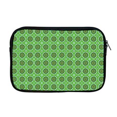 Floral Circles Green Apple Macbook Pro 17  Zipper Case by BrightVibesDesign