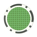 Floral Circles Green Poker Chip Card Guard Front