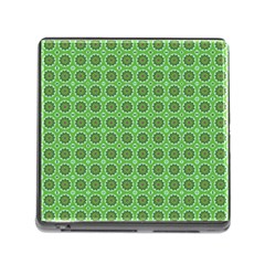 Floral Circles Green Memory Card Reader (square 5 Slot) by BrightVibesDesign