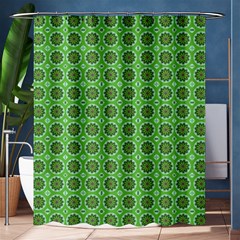 Floral Circles Green Shower Curtain 60  X 72  (medium)  by BrightVibesDesign