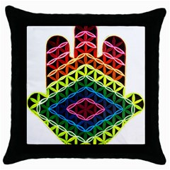 Hamsa Of God Throw Pillow Case (black) by CruxMagic