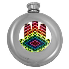 Hamsa Of God Round Hip Flask (5 Oz) by CruxMagic