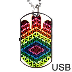 Hamsa Of God Dog Tag Usb Flash (two Sides) by CruxMagic