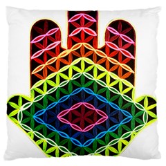 Hamsa Of God Large Flano Cushion Case (two Sides) by CruxMagic