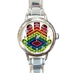 Hamsa Round Italian Charm Watch by CruxMagic