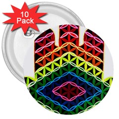 Hamsa 3  Buttons (10 Pack)  by CruxMagic