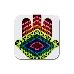 Hamsa Rubber Square Coaster (4 Pack)  by CruxMagic