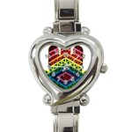 Hamsa Heart Italian Charm Watch Front