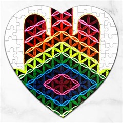 Hamsa Jigsaw Puzzle (heart) by CruxMagic