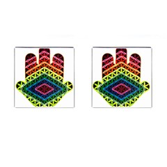 Hamsa Cufflinks (square) by CruxMagic