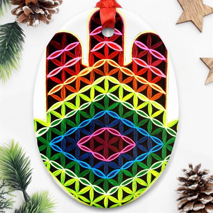 Hamsa Oval Ornament (Two Sides)