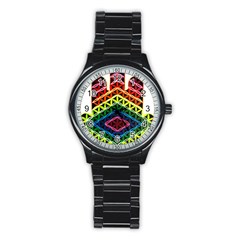 Hamsa Stainless Steel Round Watch by CruxMagic