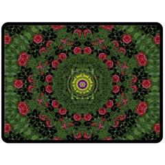 Sunshine Mandala In Rose Heaven Fleece Blanket (large)  by pepitasart