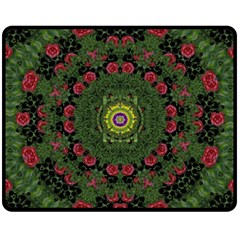 Sunshine Mandala In Rose Heaven Double Sided Fleece Blanket (medium)  by pepitasart