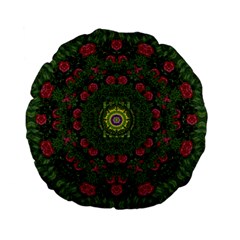 Sunshine Mandala In Rose Heaven Standard 15  Premium Flano Round Cushions by pepitasart