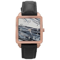 Space Drift Rose Gold Leather Watch  by WILLBIRDWELL