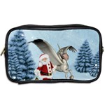 Santa Claus With Cute Pegasus In A Winter Landscape Toiletries Bag (Two Sides) Back