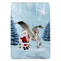 Santa Claus With Cute Pegasus In A Winter Landscape Removable Flap Cover (l) by FantasyWorld7