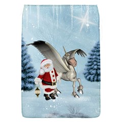 Santa Claus With Cute Pegasus In A Winter Landscape Removable Flap Cover (s) by FantasyWorld7