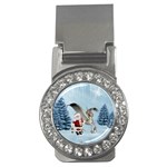 Santa Claus With Cute Pegasus In A Winter Landscape Money Clips (CZ)  Front