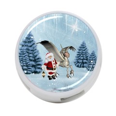 Santa Claus With Cute Pegasus In A Winter Landscape 4-port Usb Hub (one Side) by FantasyWorld7