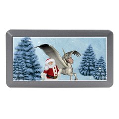 Santa Claus With Cute Pegasus In A Winter Landscape Memory Card Reader (mini) by FantasyWorld7