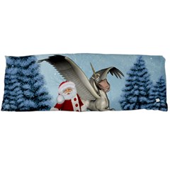 Santa Claus With Cute Pegasus In A Winter Landscape Body Pillow Case (dakimakura) by FantasyWorld7