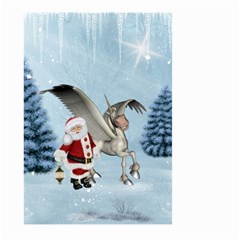 Santa Claus With Cute Pegasus In A Winter Landscape Large Garden Flag (two Sides) by FantasyWorld7