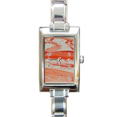 Orange Swirl Rectangle Italian Charm Watch by WILLBIRDWELL