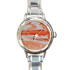 Orange Swirl Round Italian Charm Watch by WILLBIRDWELL