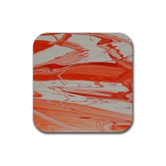 Orange Swirl Rubber Coaster (square)  by WILLBIRDWELL