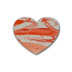 Orange Swirl Rubber Coaster (heart)  by WILLBIRDWELL