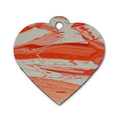 Orange Swirl Dog Tag Heart (one Side) by WILLBIRDWELL