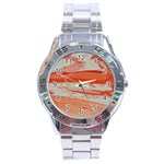 ORANGE SWIRL Stainless Steel Analogue Watch Front