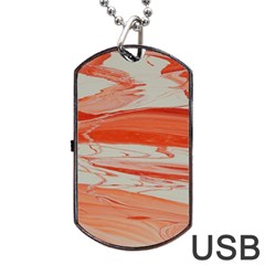 Orange Swirl Dog Tag Usb Flash (one Side) by WILLBIRDWELL