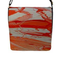 Orange Swirl Flap Closure Messenger Bag (l) by WILLBIRDWELL