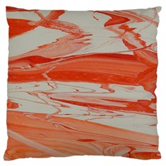 Orange Swirl Large Flano Cushion Case (two Sides) by WILLBIRDWELL