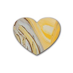 Yellow Jungle Rubber Coaster (heart)  by WILLBIRDWELL