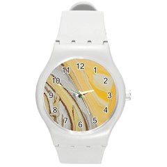 Yellow Jungle Round Plastic Sport Watch (m) by WILLBIRDWELL