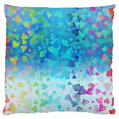 Hearts Colors Large Cushion Case (one Side) by LoolyElzayat