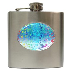 Hearts Colors Hip Flask (6 Oz) by LoolyElzayat