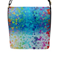 Hearts Colors Flap Closure Messenger Bag (l) by LoolyElzayat