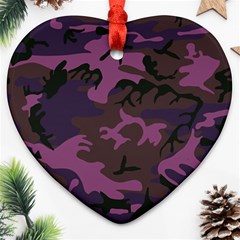 Camouflage Violet Ornament (heart) by snowwhitegirl