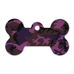 Camouflage Violet Dog Tag Bone (two Sides) by snowwhitegirl