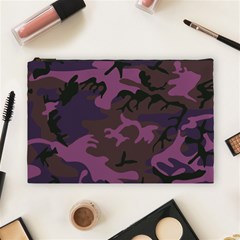 Camouflage Violet Cosmetic Bag (large) by snowwhitegirl