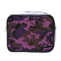 Camouflage Violet Mini Toiletries Bag (one Side) by snowwhitegirl