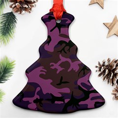 Camouflage Violet Christmas Tree Ornament (two Sides) by snowwhitegirl