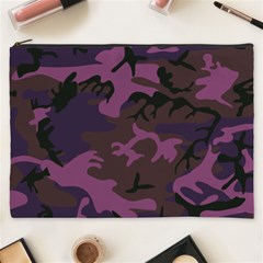 Camouflage Violet Cosmetic Bag (xxxl) by snowwhitegirl